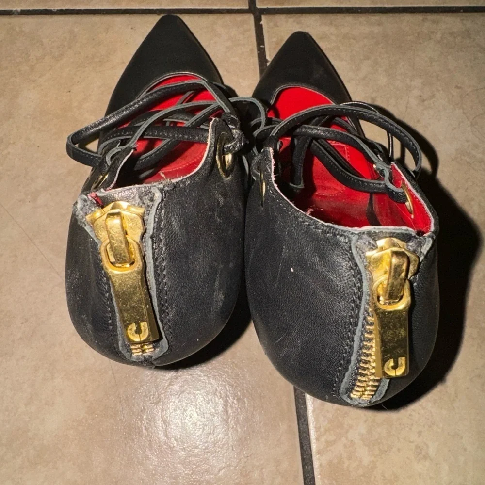 CHARLES JOURDAN PARIS Leather Corset Style Heels
